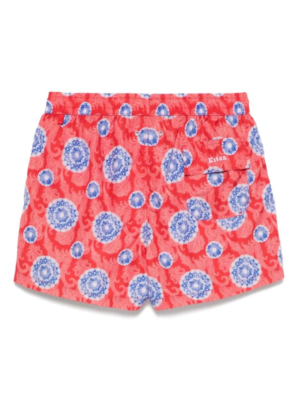 Kiton Zwembroek met paisley-print - Rood