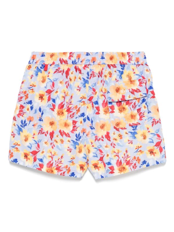 Kiton Zwembroek met bloemenprint - Paars