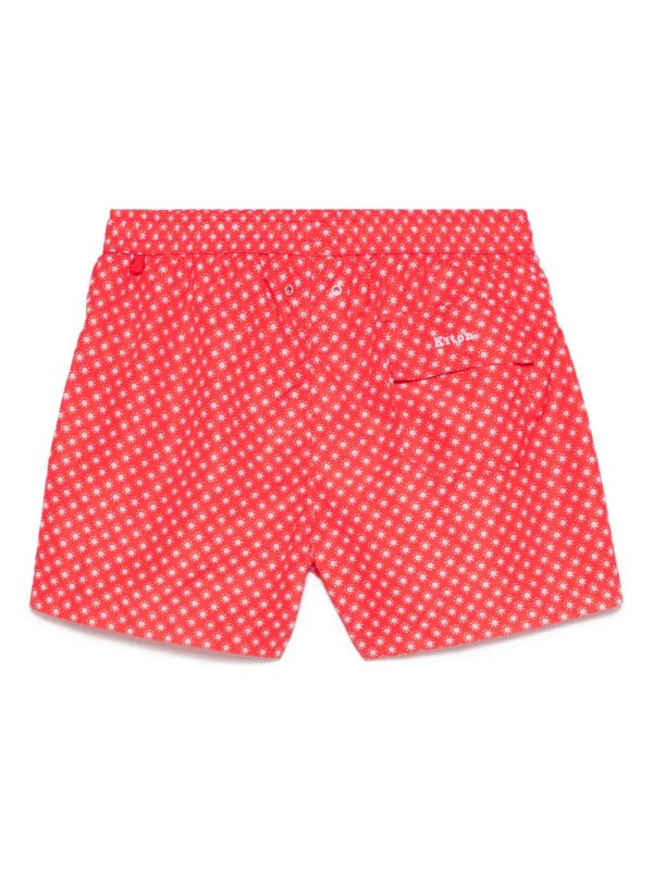 Kiton Zwembroek met print - Rood