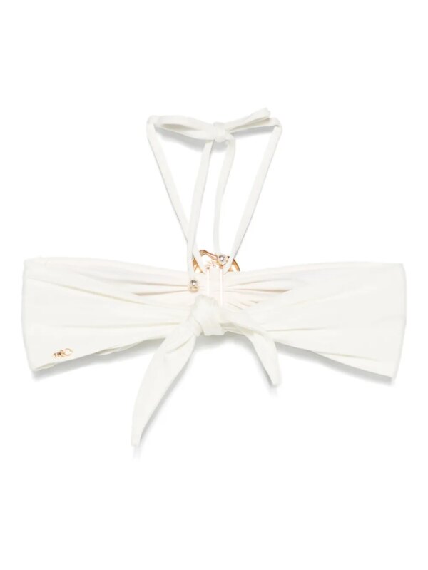 PatBO Jersey bikinitop met metallic-effect - Wit