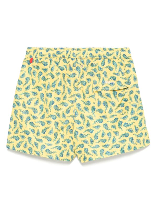 Kiton Zwembroek met paisley-print - Geel