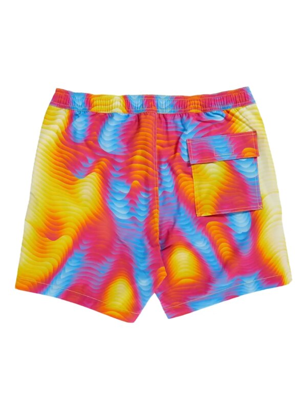 Psycho Bunny Montgomery zwembroek met golvende print - Rood