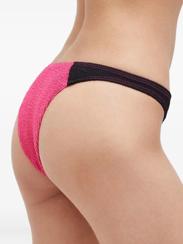 Bond-eye Bikinislip met textuur vlakken - Roze