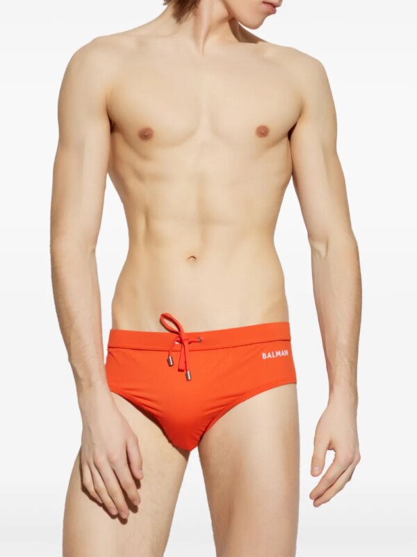 Balmain Zwembroek met logoprint - Oranje