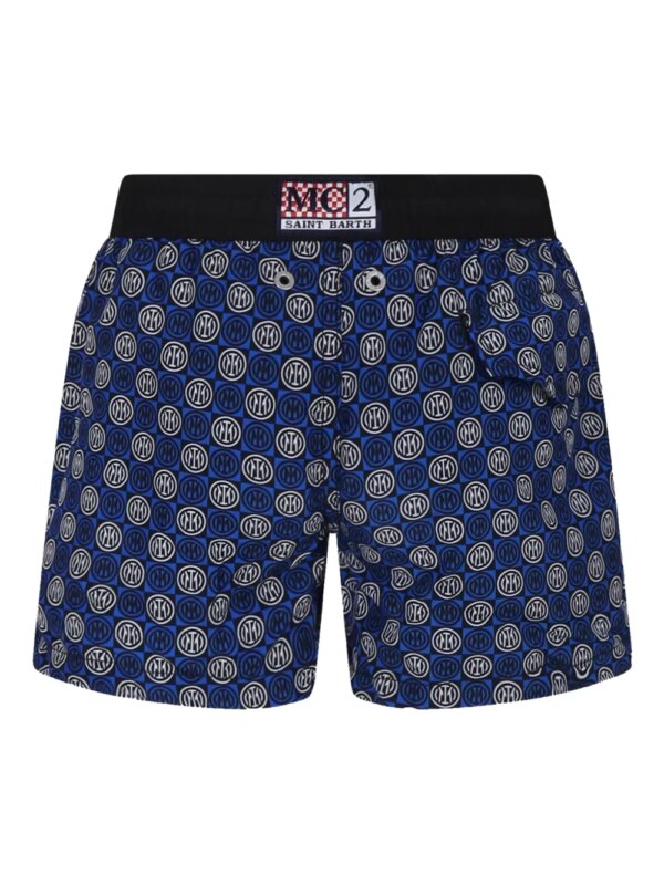 MC2 Saint Barth Kids Zwembroek met Inter-print - Blauw