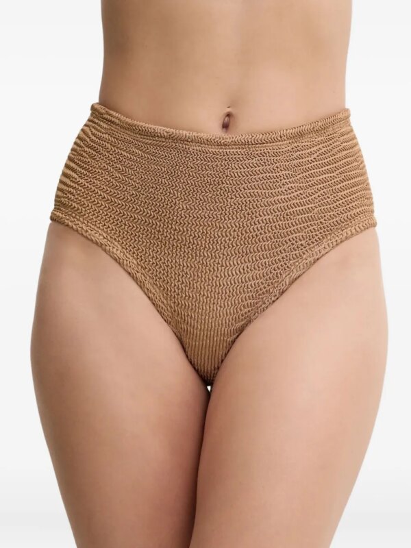 PARAMIDONNA High-waist seersucker bikini - Beige