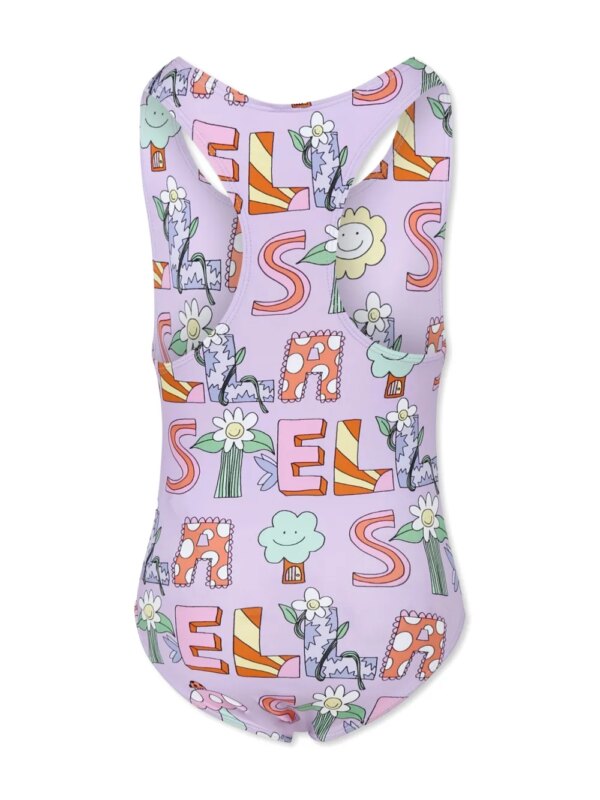 Stella McCartney Kids Badpak met letterprint - Paars