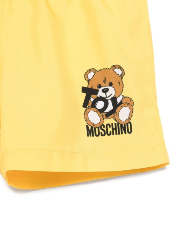 Moschino Kids Zwembroek met teddybeerprint - Geel