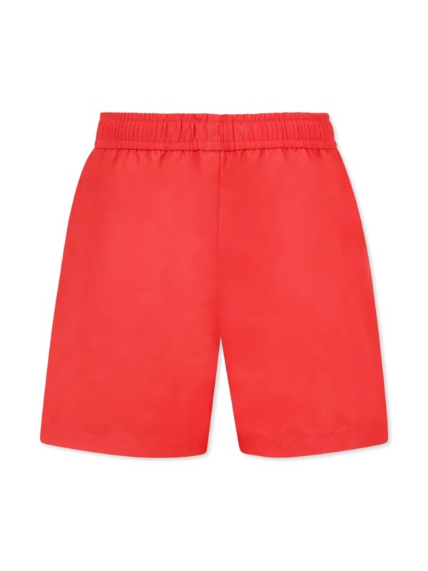 Moschino Kids Zwembroek met logoprint - Rood