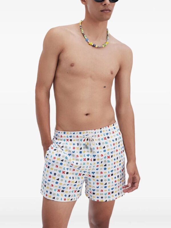 Arrels Barcelona Zwembroek met geometrische print - Wit