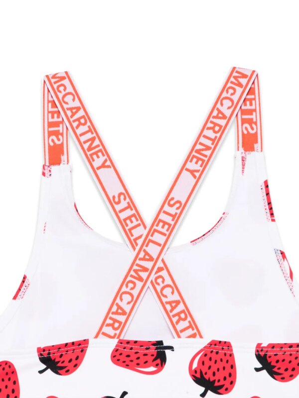 Stella McCartney Kids Badpak met aardbeiprint - Wit