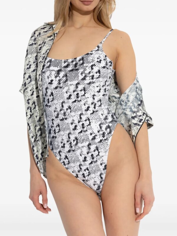 Tory Burch Badpak met dierenprint - Wit