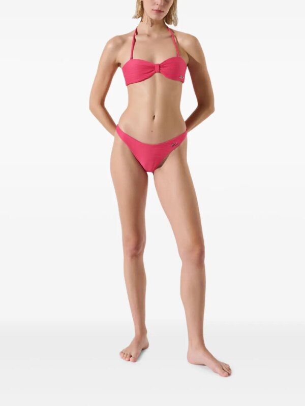 Karl Lagerfeld Geribbelde bandeau bikinitop - Roze