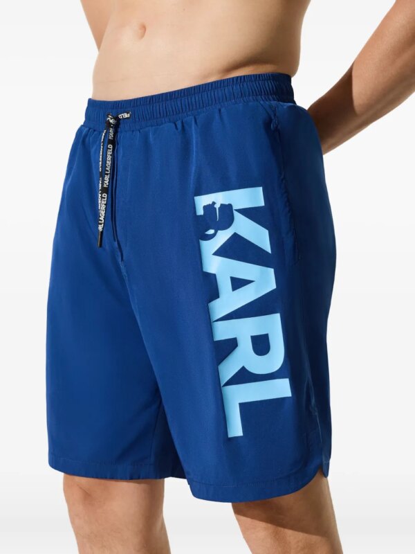 Karl Lagerfeld Zwembroek met logoprint - Blauw