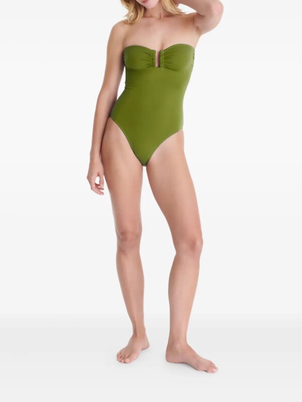 ERES Cassiopée strapless badpak met ruches - Groen