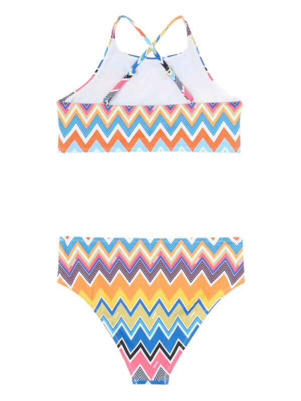 Missoni Kids Bikini met zigzagprint - Blauw
