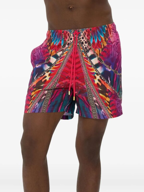 Camilla Zwembroek met elastische taille - Rood