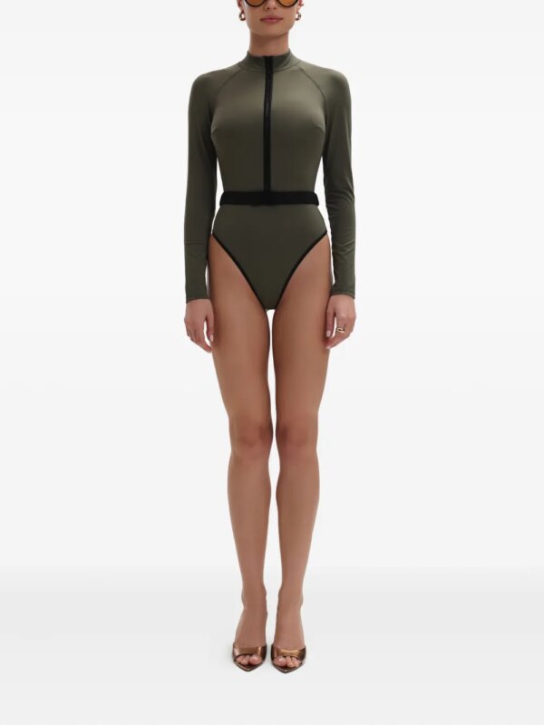 Noire Swimwear Badpak met lange mouwen - Groen