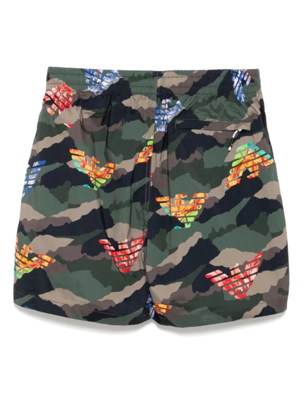 Emporio Armani Zwembroek met camouflageprint - Groen