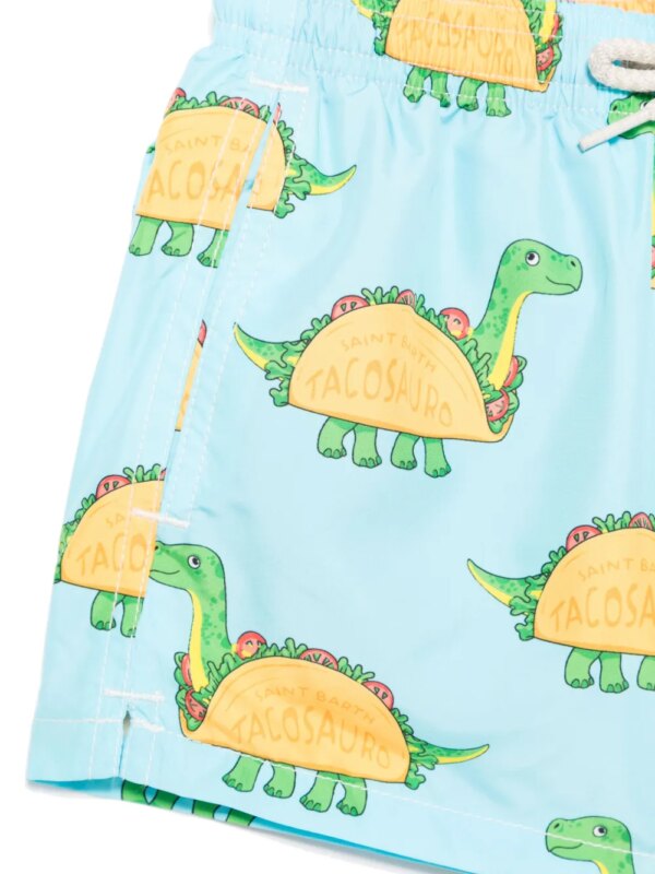 MC2 Saint Barth Kids Zwembroek met Tacosauro-print - Blauw