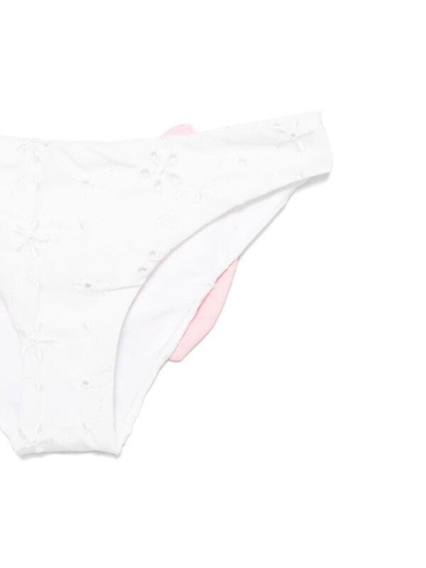 MC2 Saint Barth Kids Bikinislip met geborduurde bloemen - Wit