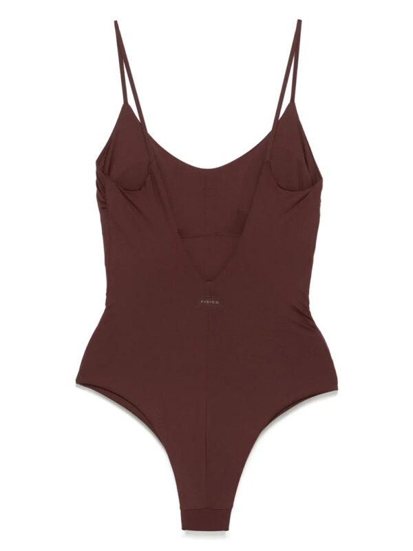 Fisico Badpak met diepe ronde hals - Bruin