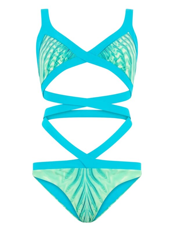 Roberto Cavalli Badpak met print - Groen