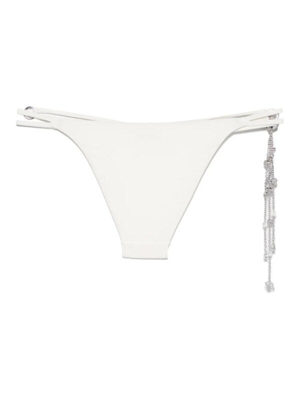 Blumarine Bikinislip met bloemenbedel - Wit