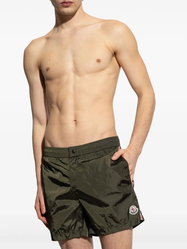 Moncler Zwembroek met logopatch - Groen