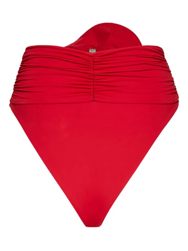 Magda Butrym High waist bikinislip met bloemapplicatie - Rood