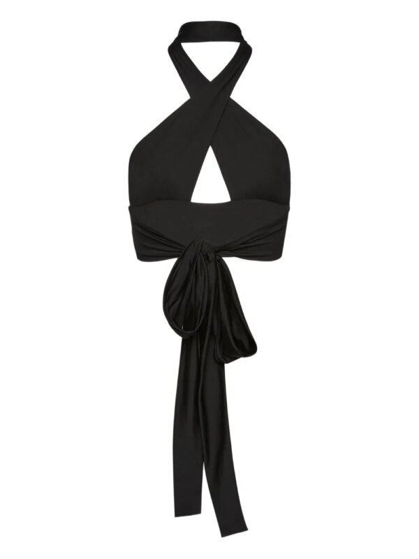 Magda Butrym Bikinitop met gekruiste bandjes - Zwart