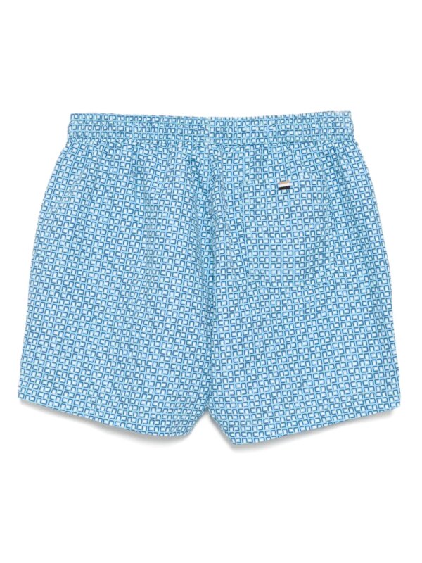 BOSS Zwembroek met trekkoord en all-over print - Blauw