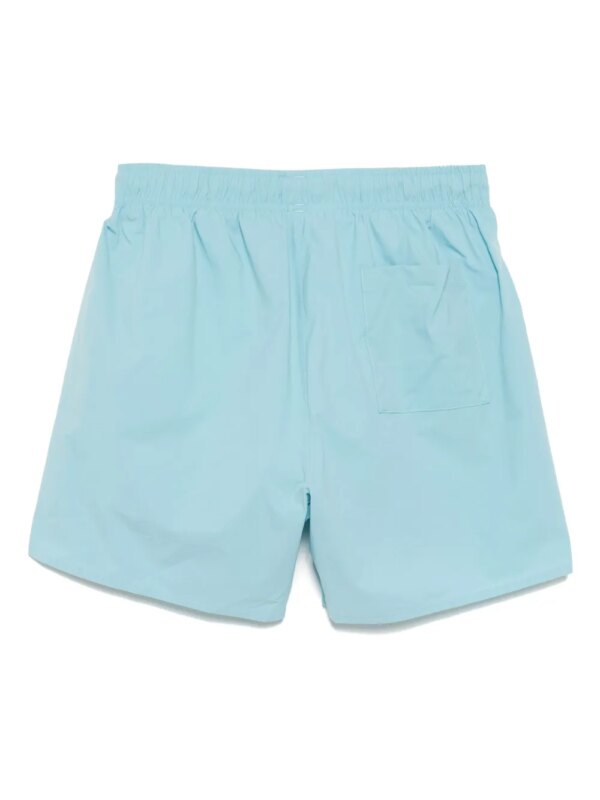 BOSS Gestreepte zwembroek met logo - Blauw