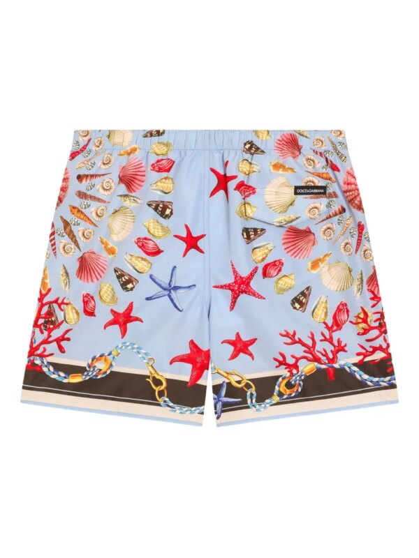 Dolce & Gabbana Kids Zwembroek met schelpenprint - Blauw