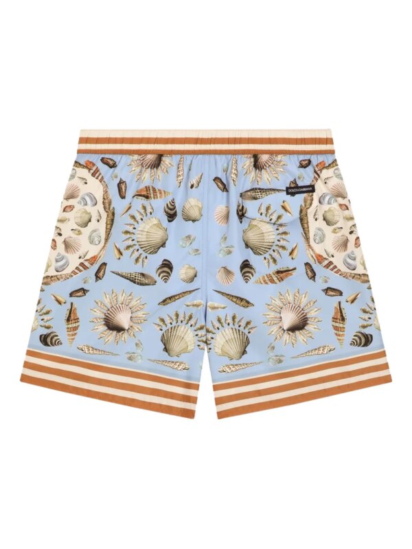 Dolce & Gabbana Kids Zwembroek met schelpenprint - Blauw