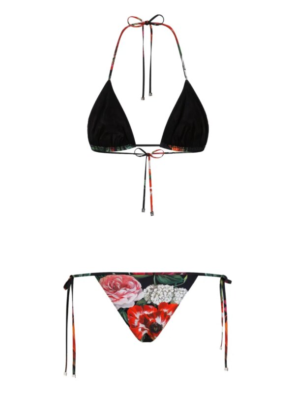 Dolce & Gabbana Bikini met bloemenprint - Zwart