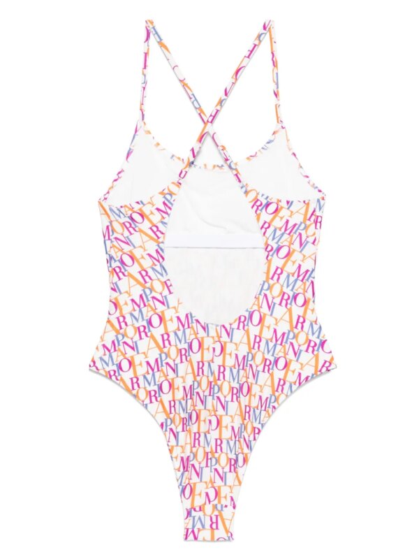 Emporio Armani Badpak met logoprint - Wit