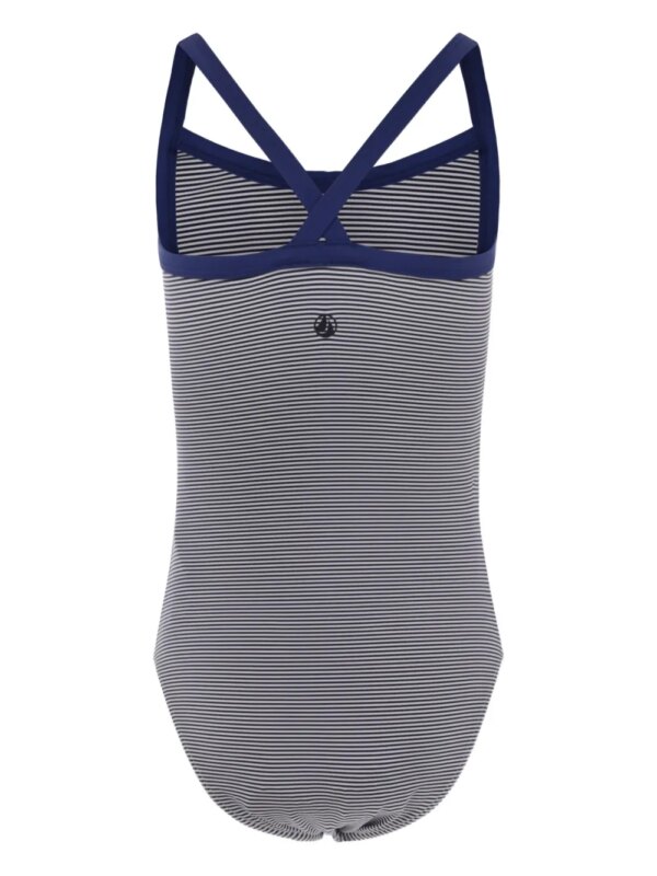 Petit Bateau Gestreept badpak met gekruiste bandjes - Blauw
