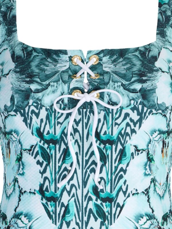 Temperley London Liana badpak met bloemenprint - Blauw