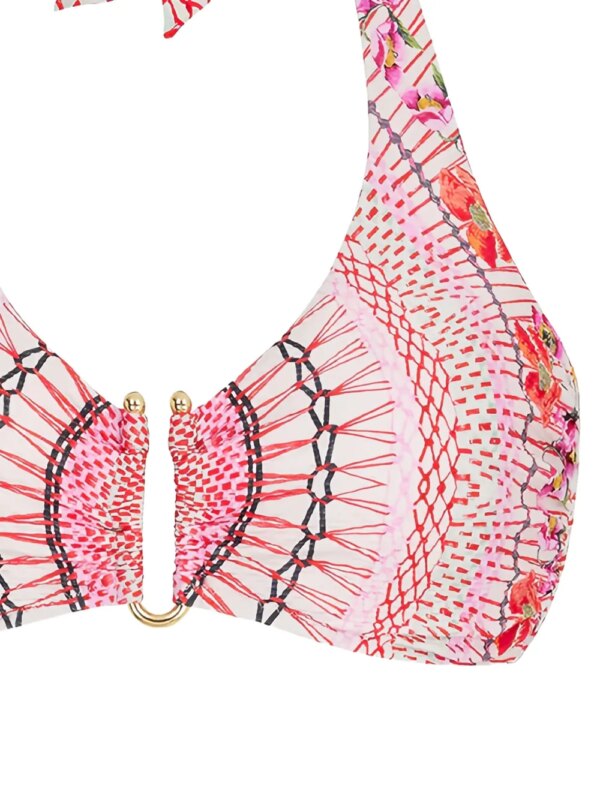 Temperley London Bikinitop met halternek en print - Roze