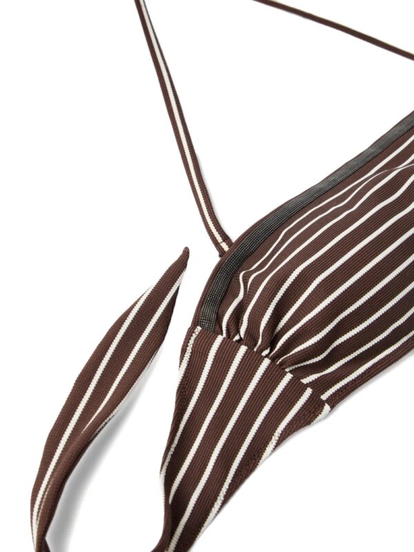 Brunello Cucinelli Bikinitop met Monili-detail - Bruin