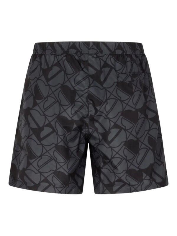 Moncler Zwembroek met monogram - Zwart