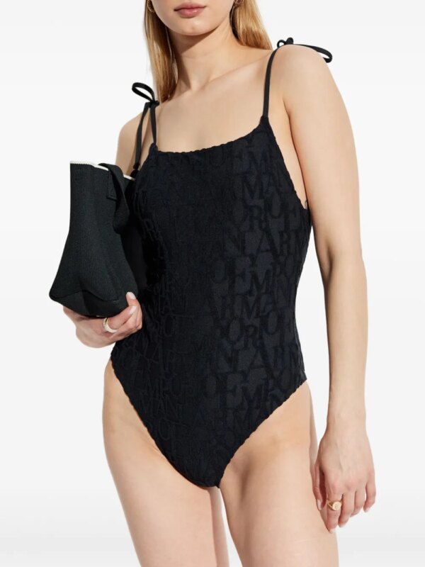 Emporio Armani Badpak met monogramprint - Zwart