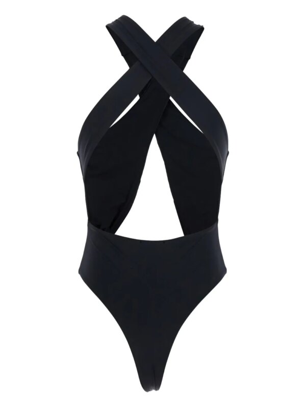 VENUJA Badpak met gevlochten bandjes - Zwart
