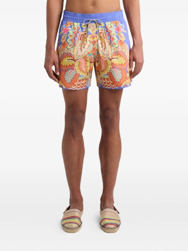 ETRO Zwembroek met bloemenprint - Blauw