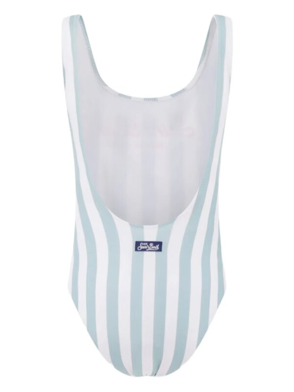 MC2 Saint Barth Kids Gestreept badpak - Groen