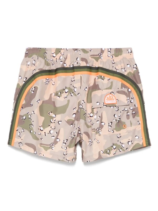 Sundek Zwembroek met camouflageprint - Groen