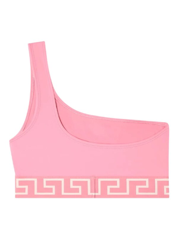 Versace Greca Border asymmetrische bikinitop - Roze