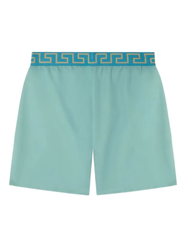 Versace Zwembroek met Greca tailleband - Groen