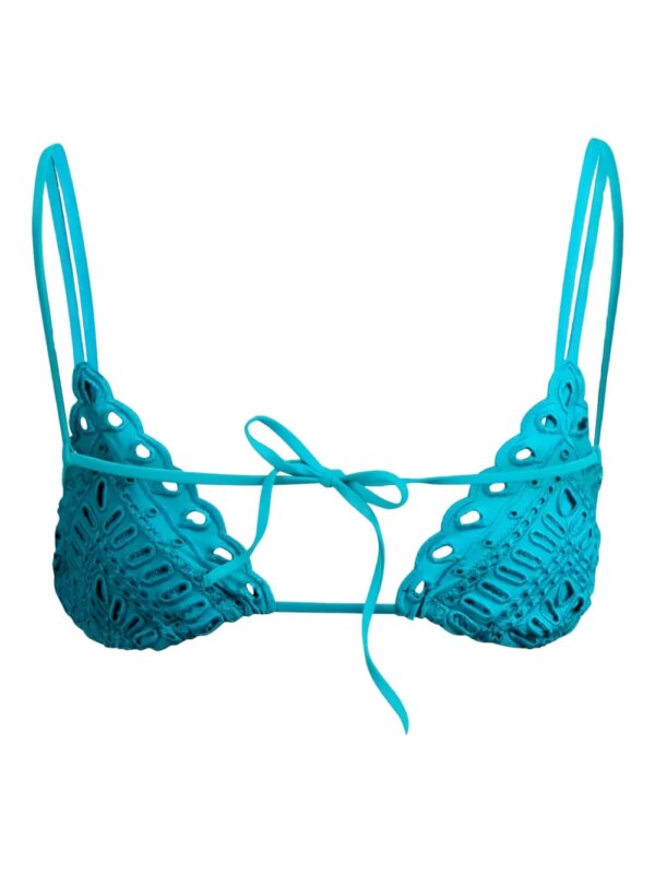 Ermanno Scervino Triangel bikinitop met kant - Blauw